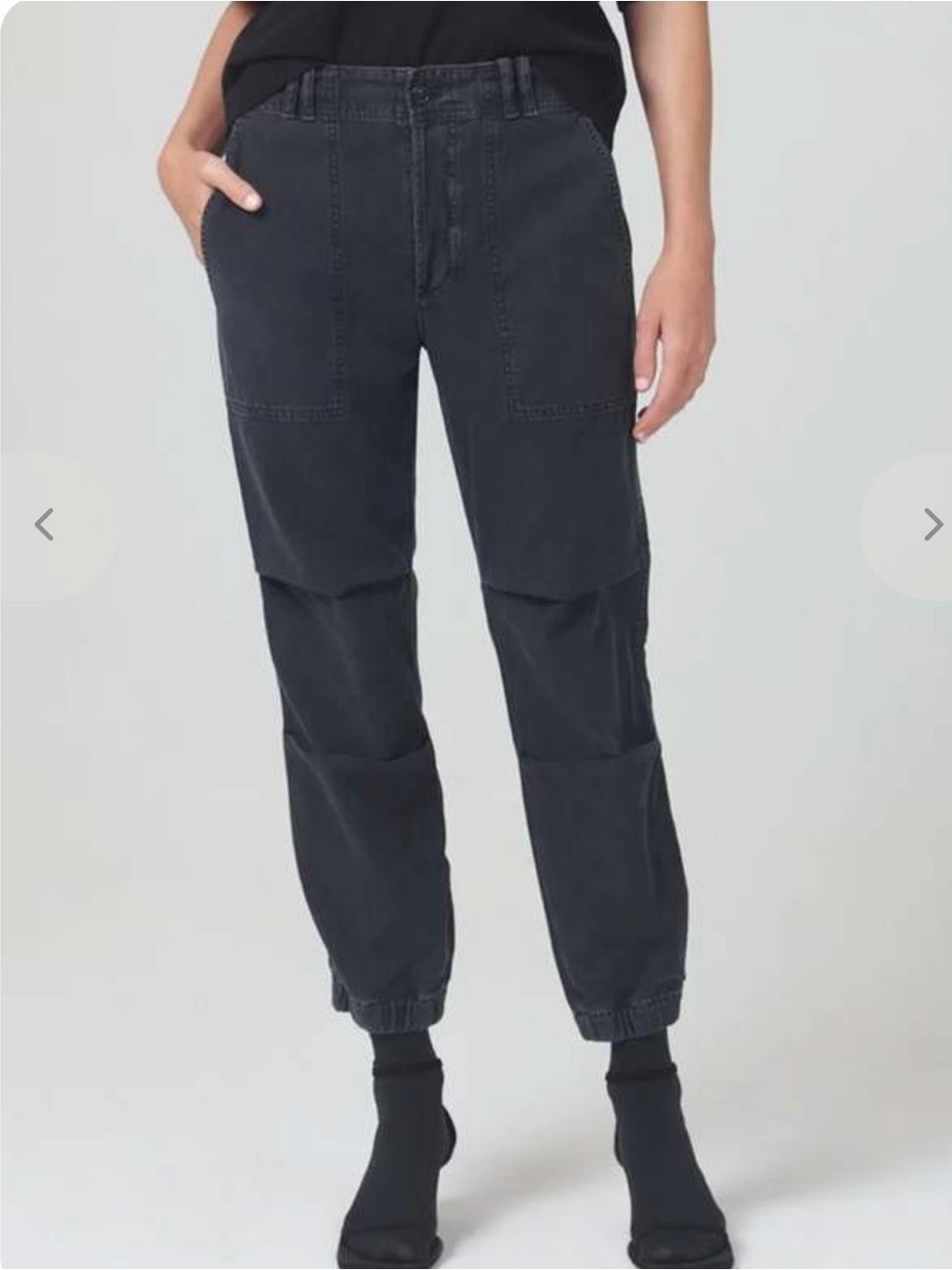 Citizens of humanity agni utility pant sz 29 pristine color is washed black $238